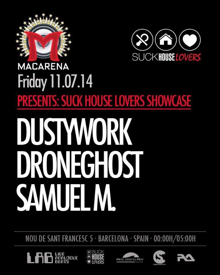 Suck House Lovers Night with Dustywork - Droneghost - Samuel M - Página frontal