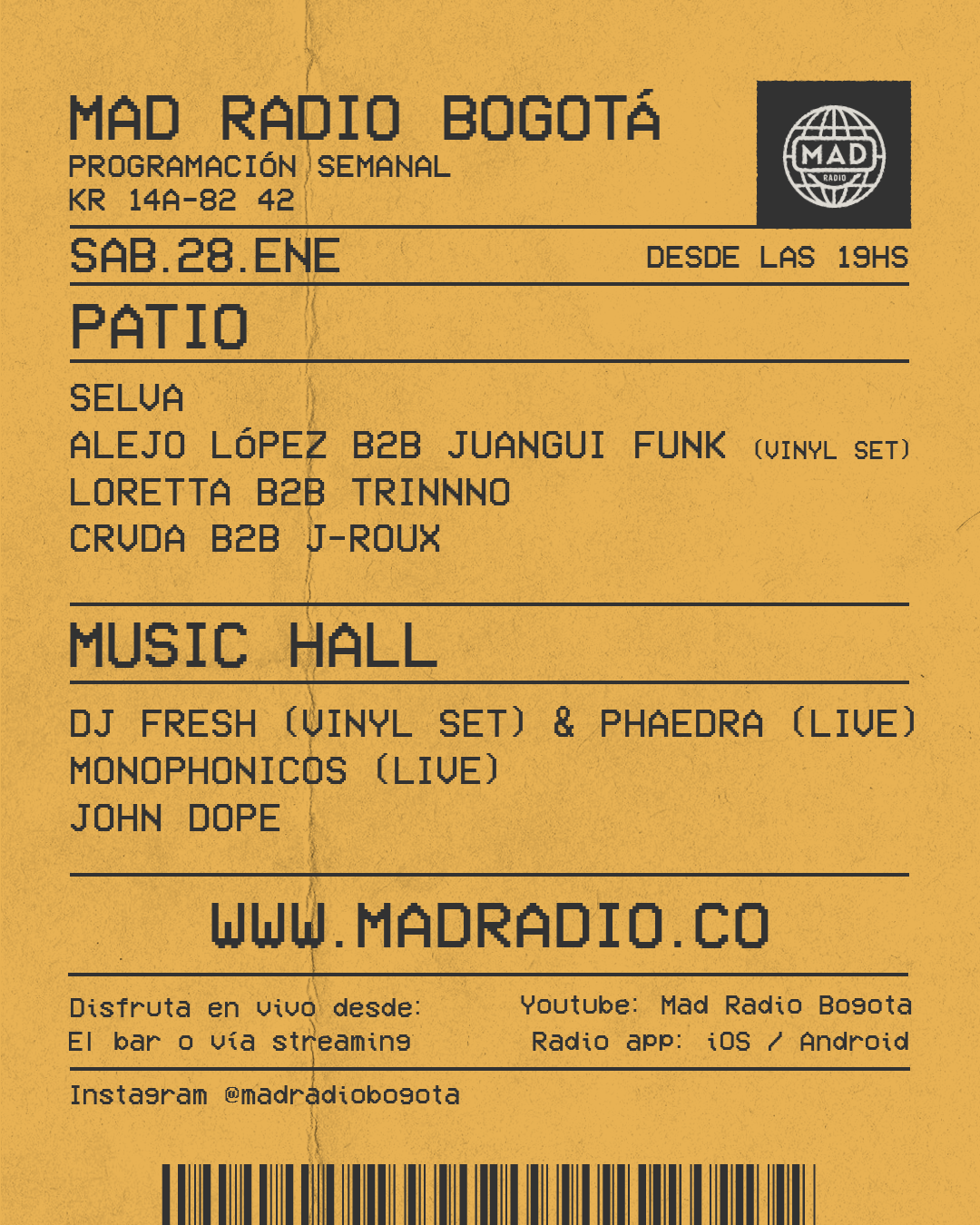 Aniversario Mad Radio Bogotá at Mad Radio Bogotá, Bogotá