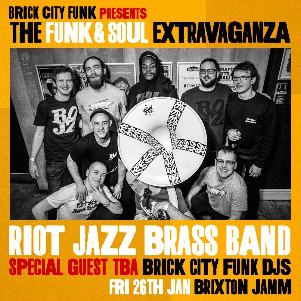 Funk & Soul Extravaganza with Riot Jazz - フライヤー表