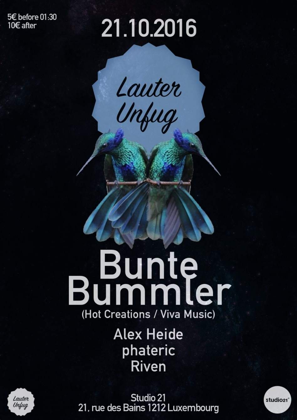 Lauter Unfug presents: Bunte Bummler - フライヤー表