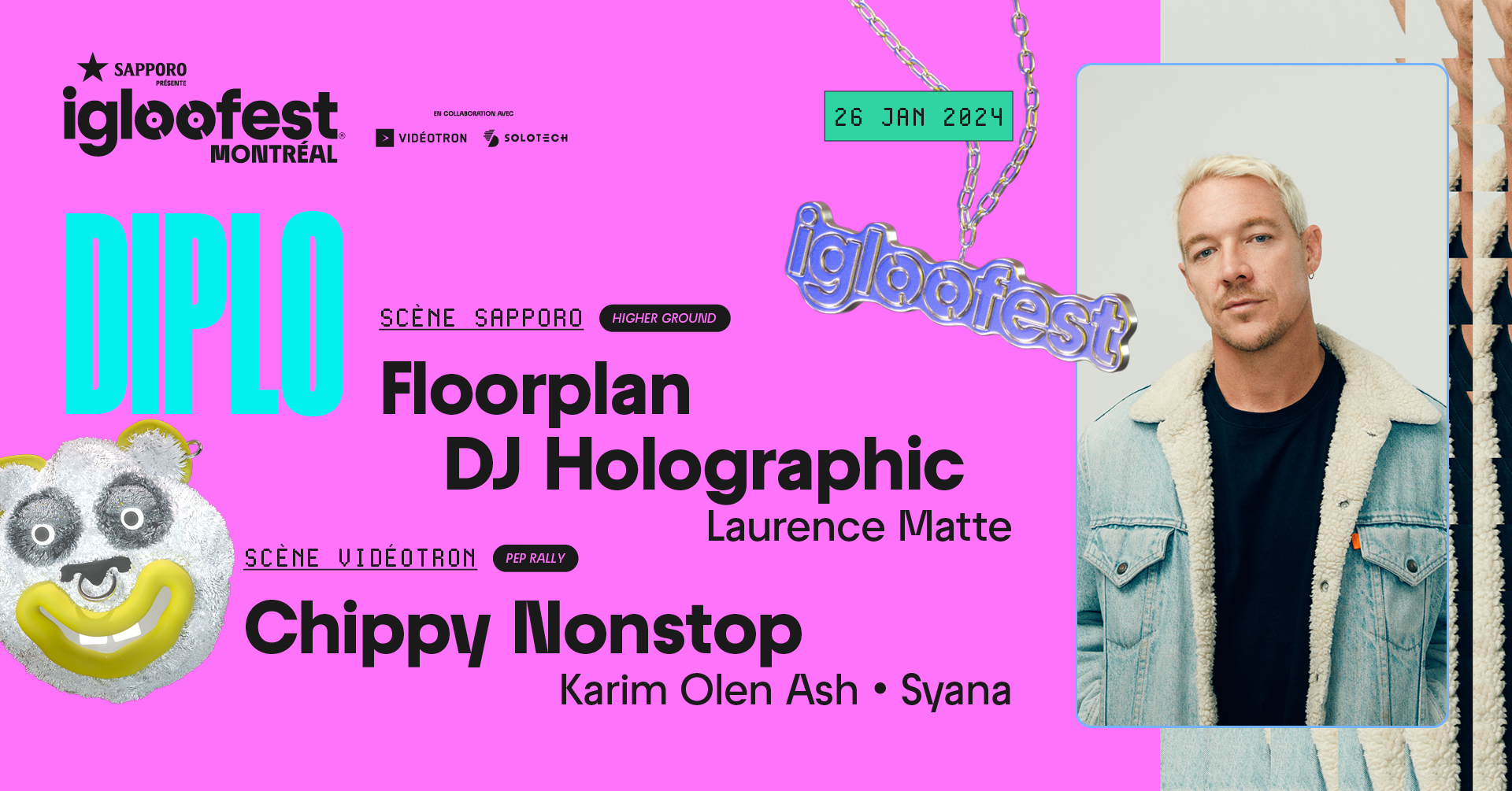 Igloofest MTL #5: Higher Ground: Diplo, Floorplan, DJ Holographic / Pep Rally: Chippy Nonstop - Página frontal