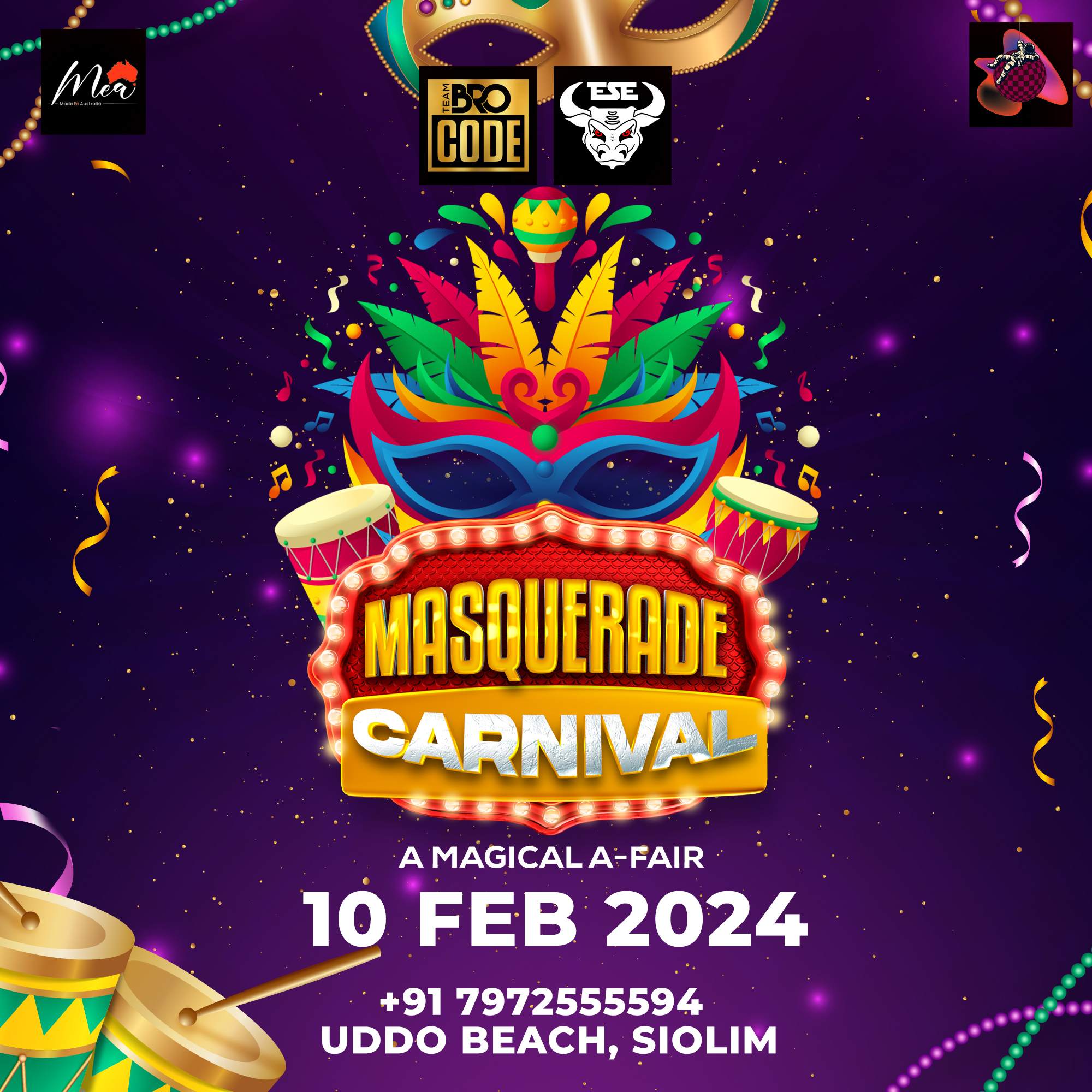 Masquerade Carnival Party Goa - フライヤー表