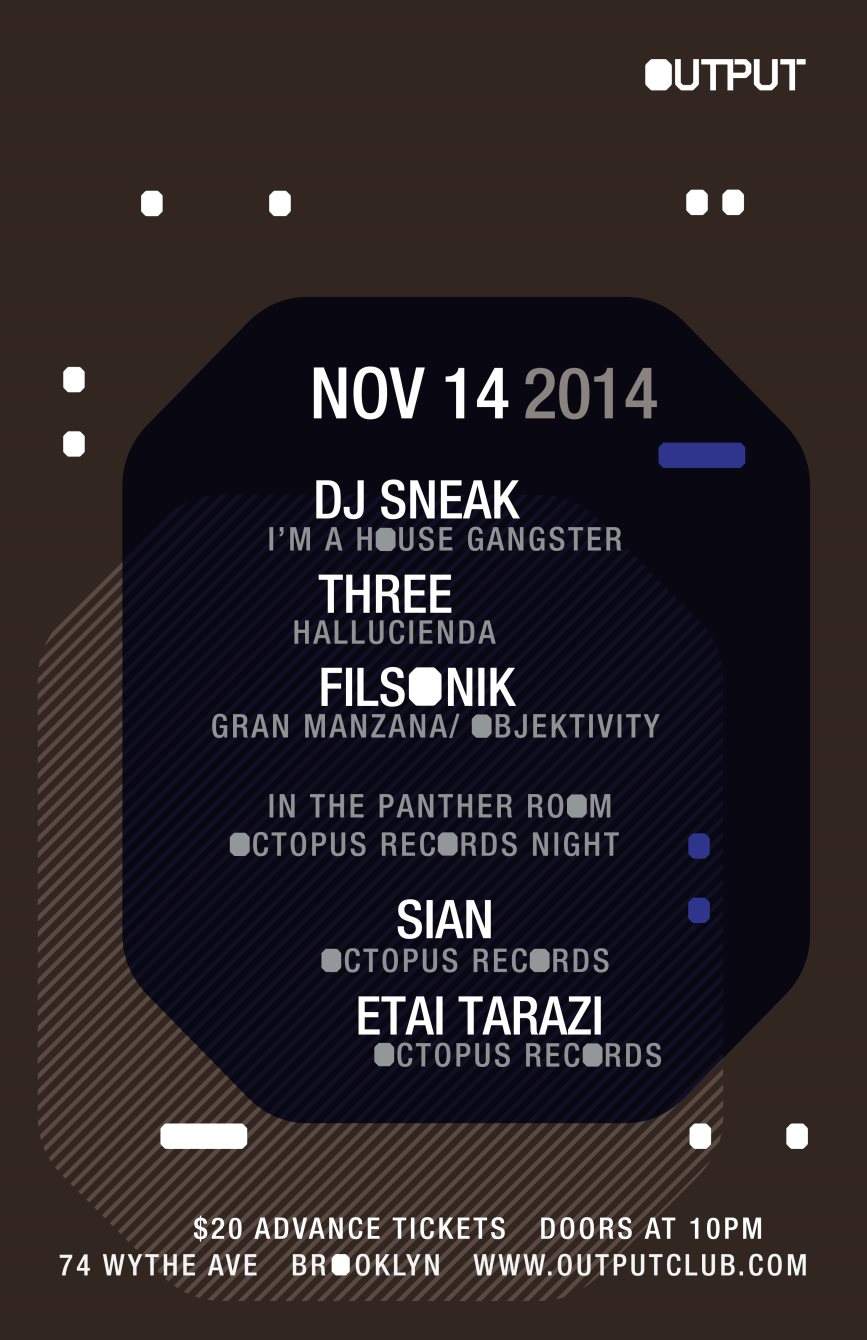 DJ Sneak/ Three/ Filsonik with Sian/Etai Tarazi - Página frontal