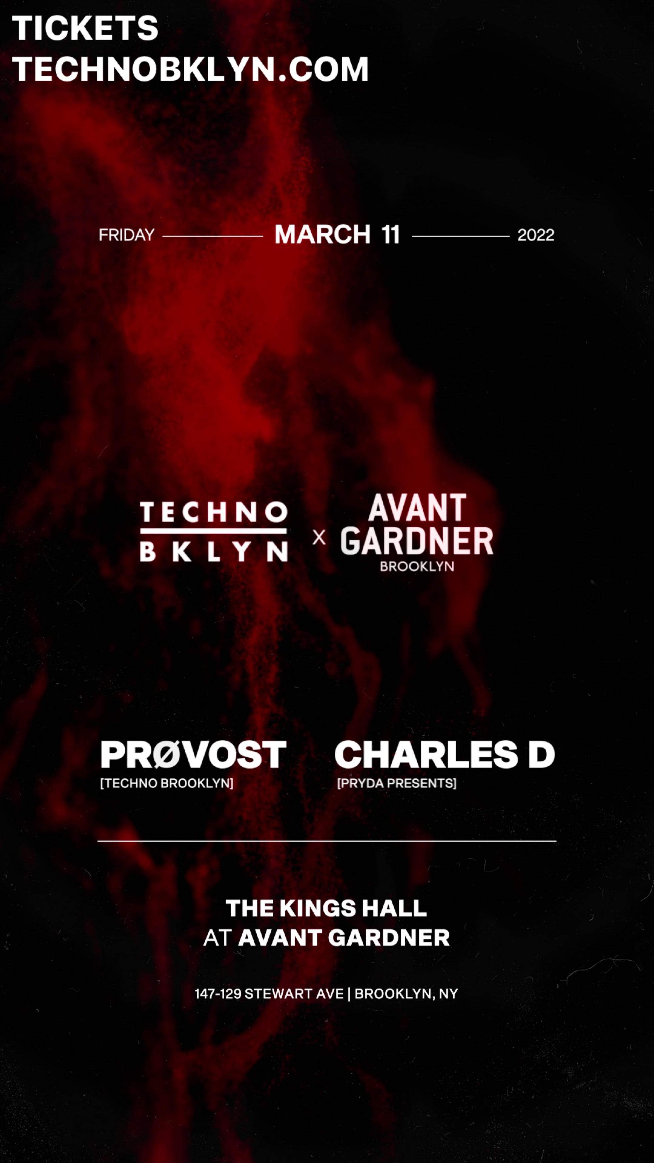 Techno Brooklyn x Avant Gardner: PRØVOST & Charles D - Página frontal