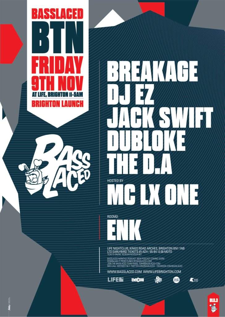 Basslaced Brighton presents Breakage, DJ EZ, Jack Swift - フライヤー表