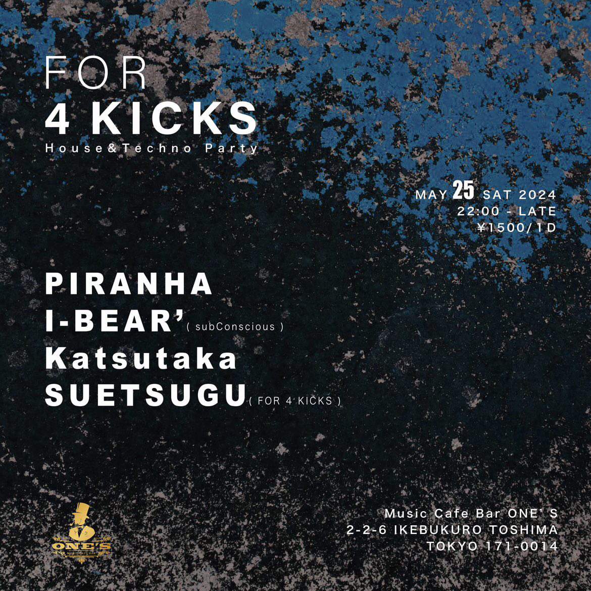 FOR 4 KICKS at Music Cafe Bar One's, Tokyo