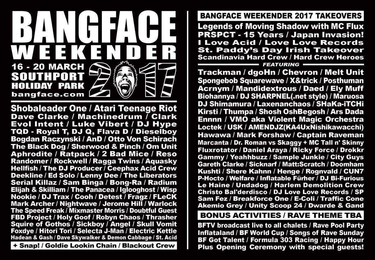 Bangface Weekender 2017 - Página frontal