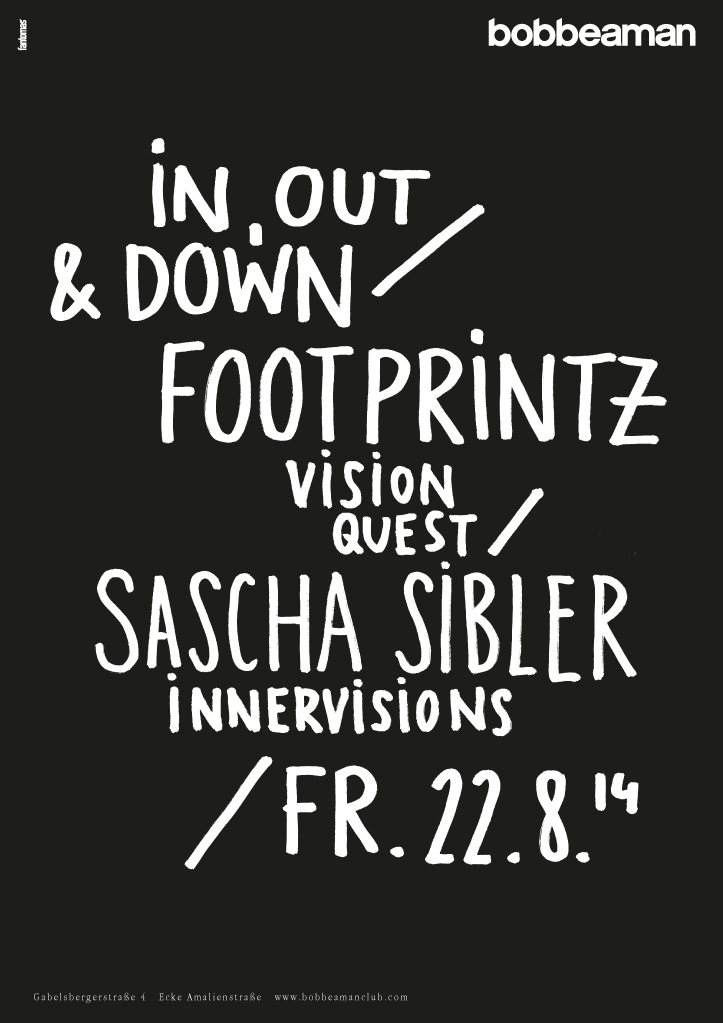 IN, Out & Down Feat. Footprintz & Sascha Sibler - フライヤー裏
