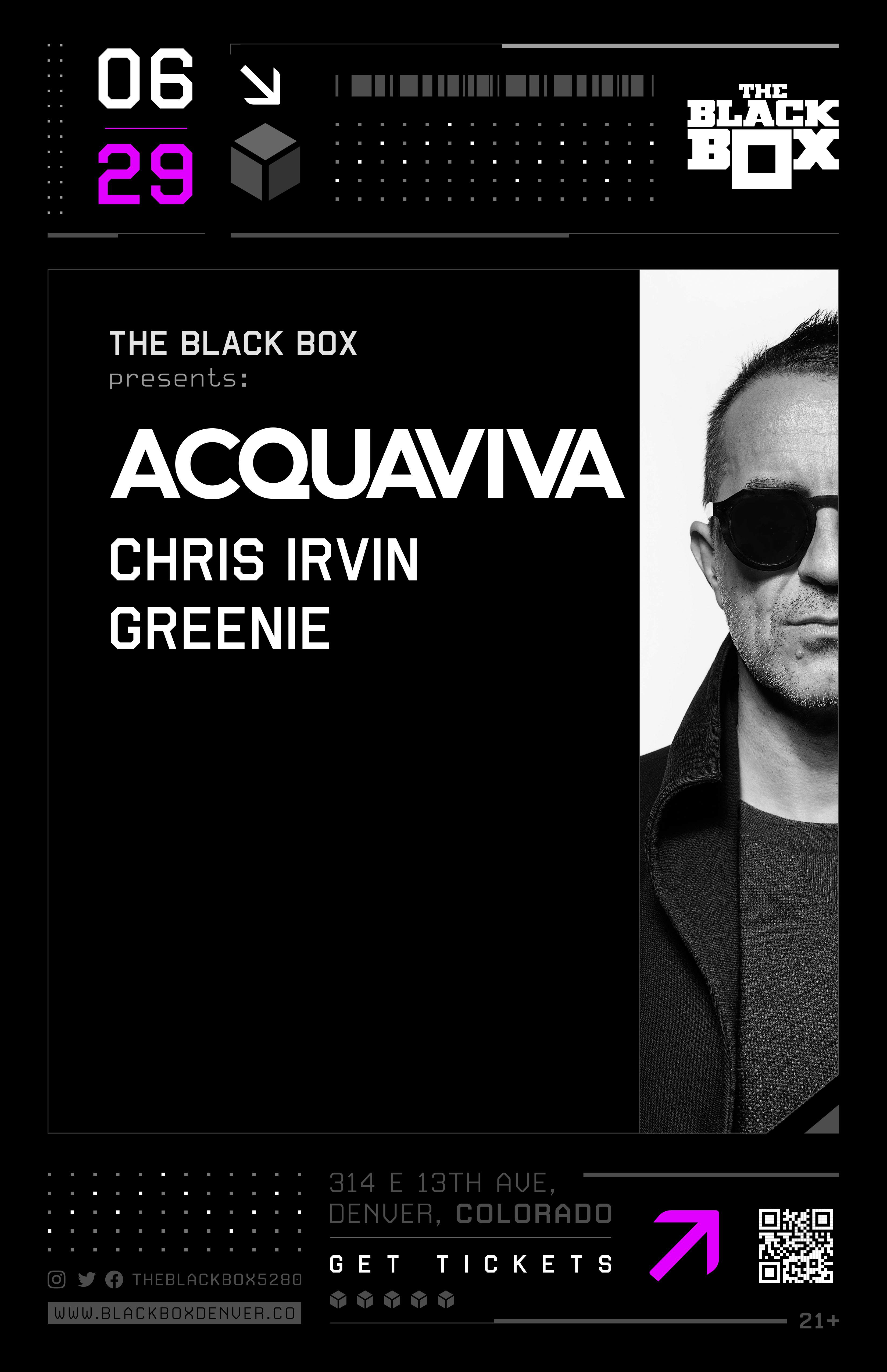 John Acquaviva with Chris Irvin & Greenie - Flyer front