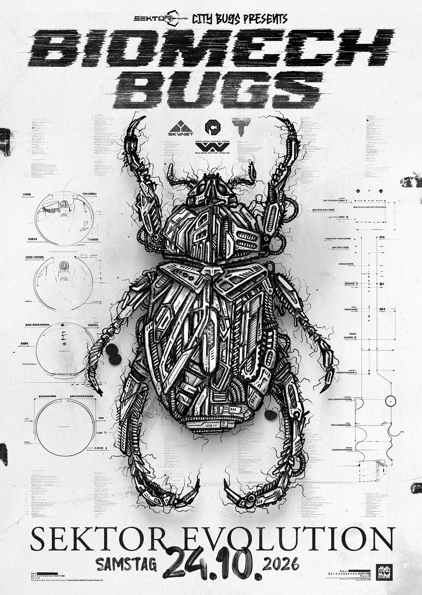 Citybugs presents: BIOMECH BUGS at Sektor Evolution, Dresden