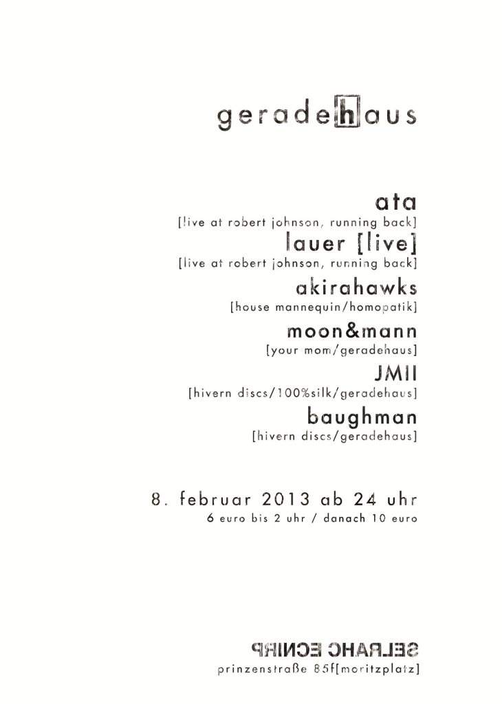 Geradehaus mit Ata, Lauer - Live, Akirahawks - Página trasera