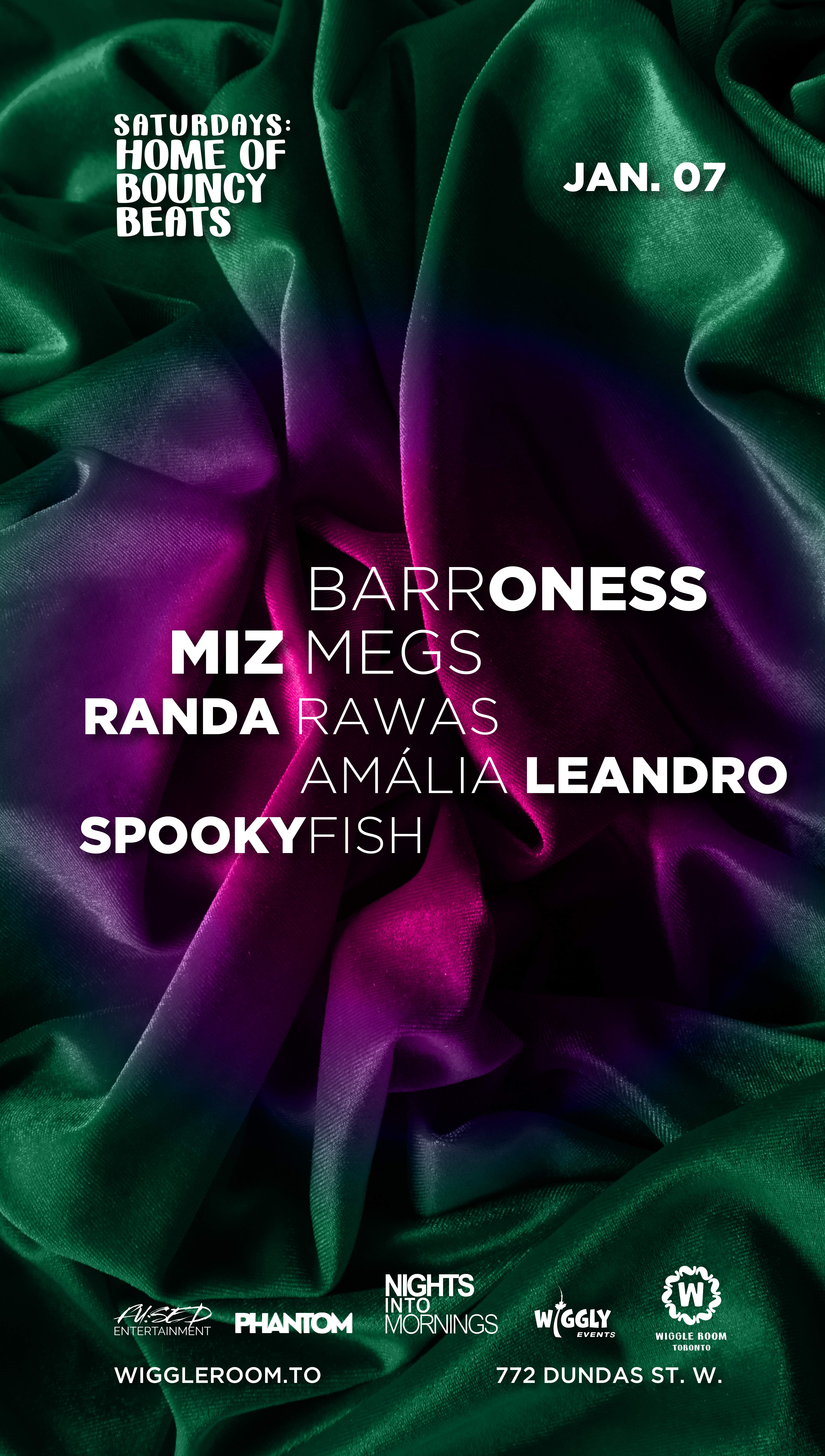 Miz Megs / Randa / Amália / Spookyfish / Barroness - フライヤー表