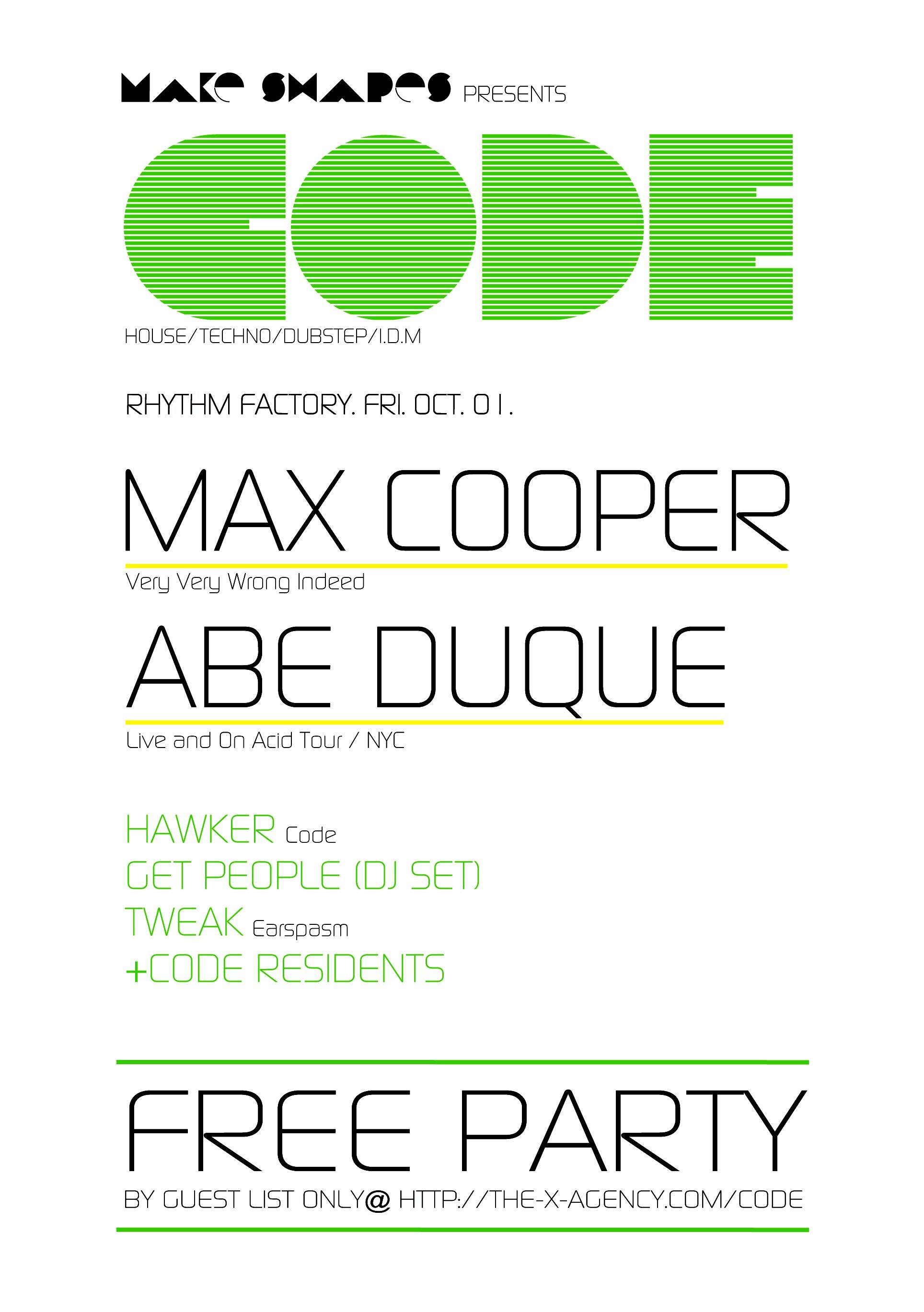 Code - Free Party! feat Max Cooper & Abe Duque - Página trasera