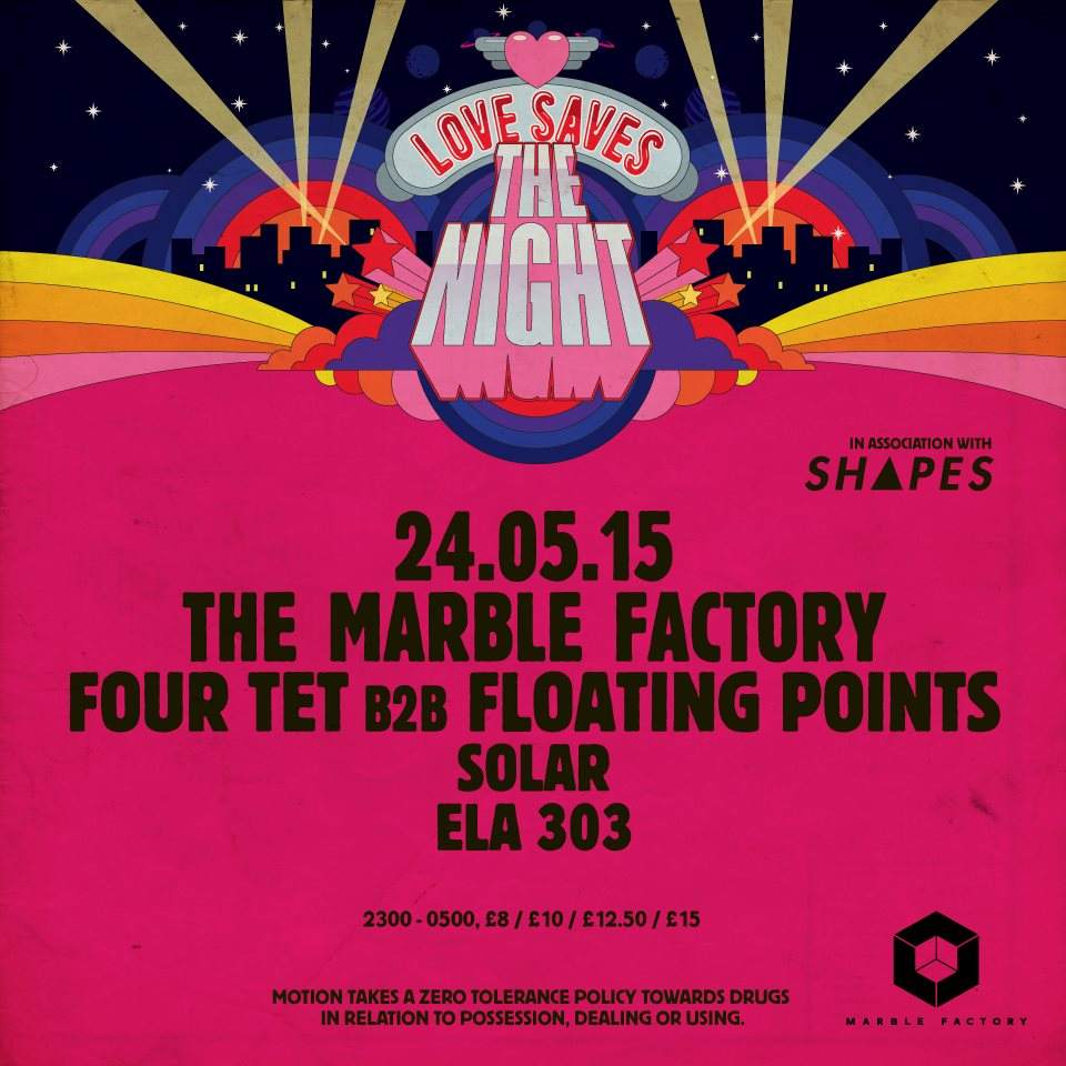 Love Saves The Night & Shapes present Four Tet b2b Floating Points - Página frontal