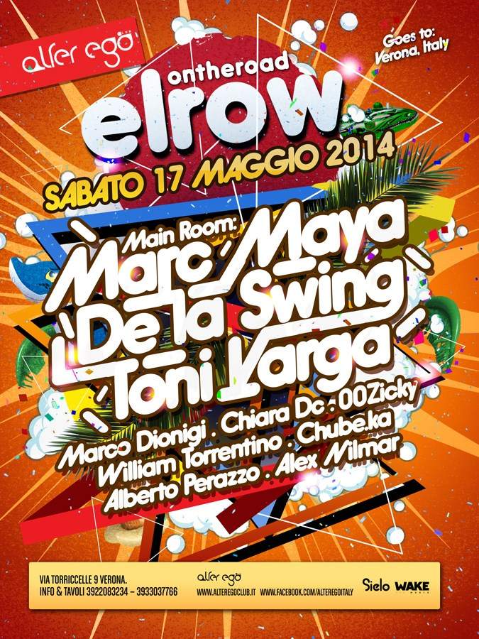 Elrow Feat: Marc Maya / De La Swing / Tony Varga - フライヤー裏