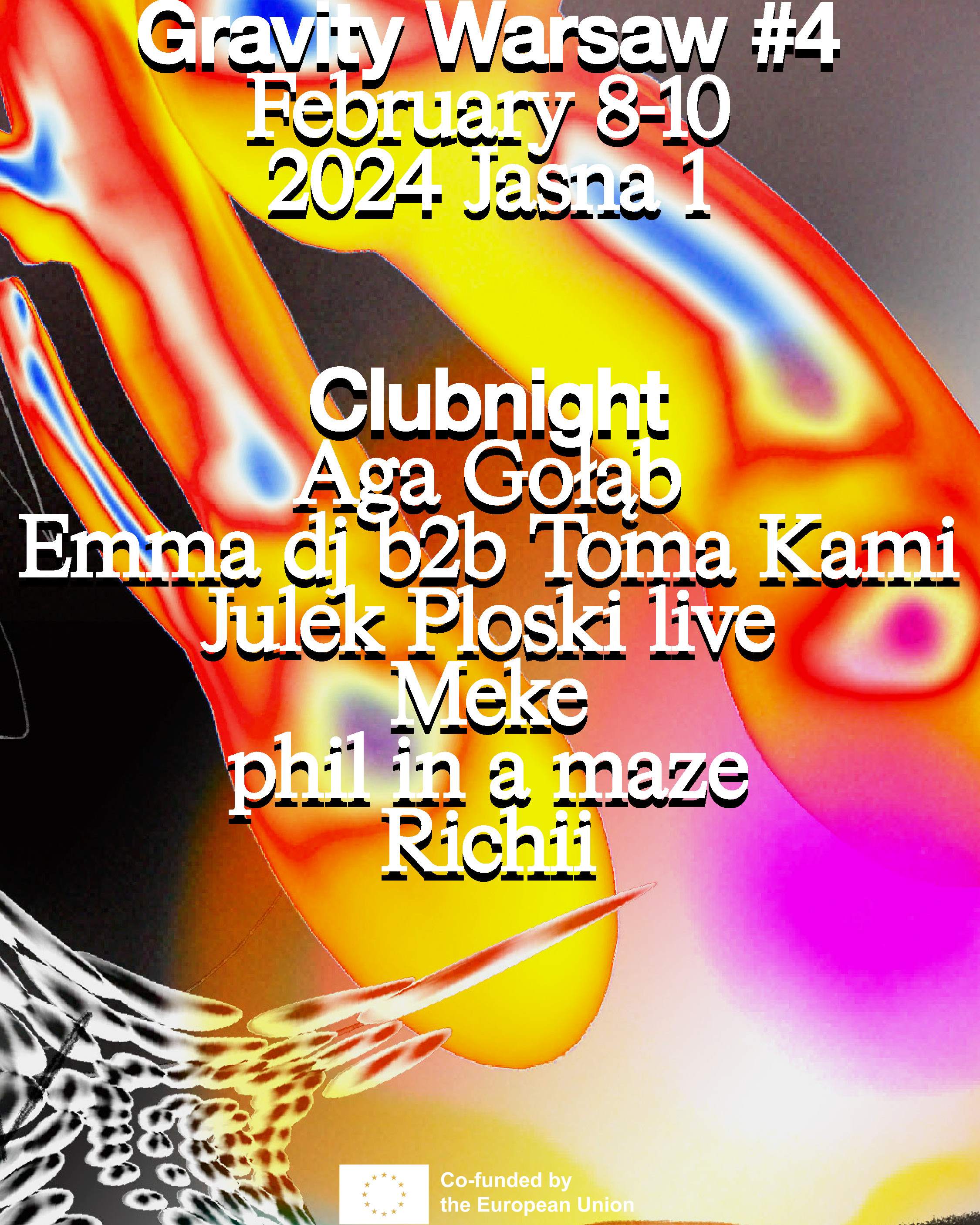 Gravity Warsaw#4 Clubnight: julek ploski / Emma DJ b2b Toma Kami, phil in a  maze /Richii at Jasna 1, Warsaw, image size:2250x2813