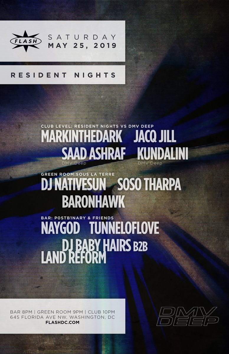 Resident Nights: markintheDark - Jacq Jill - Saad Ashraf - Kundalini - フライヤー裏