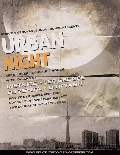 Urban Night presented by Strictly Groovas and Bunda Lounge - フライヤー表