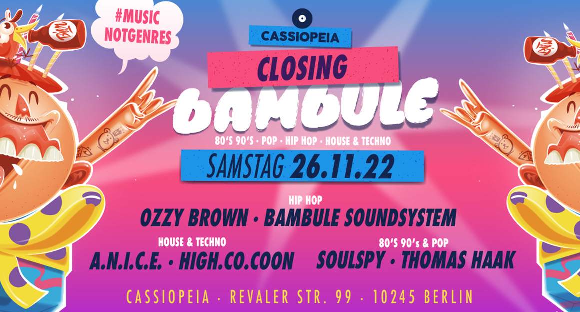 Closing Bambule (House & Techno, Hip Hop, 80s 90s, Pop) - Página frontal