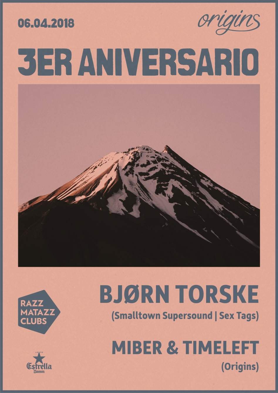 Origins 3er Aniversario with Bjørn Torske - フライヤー表