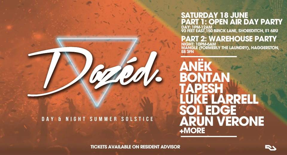 Dazed Summer Solstice: Open Air Day & Night Party - フライヤー表