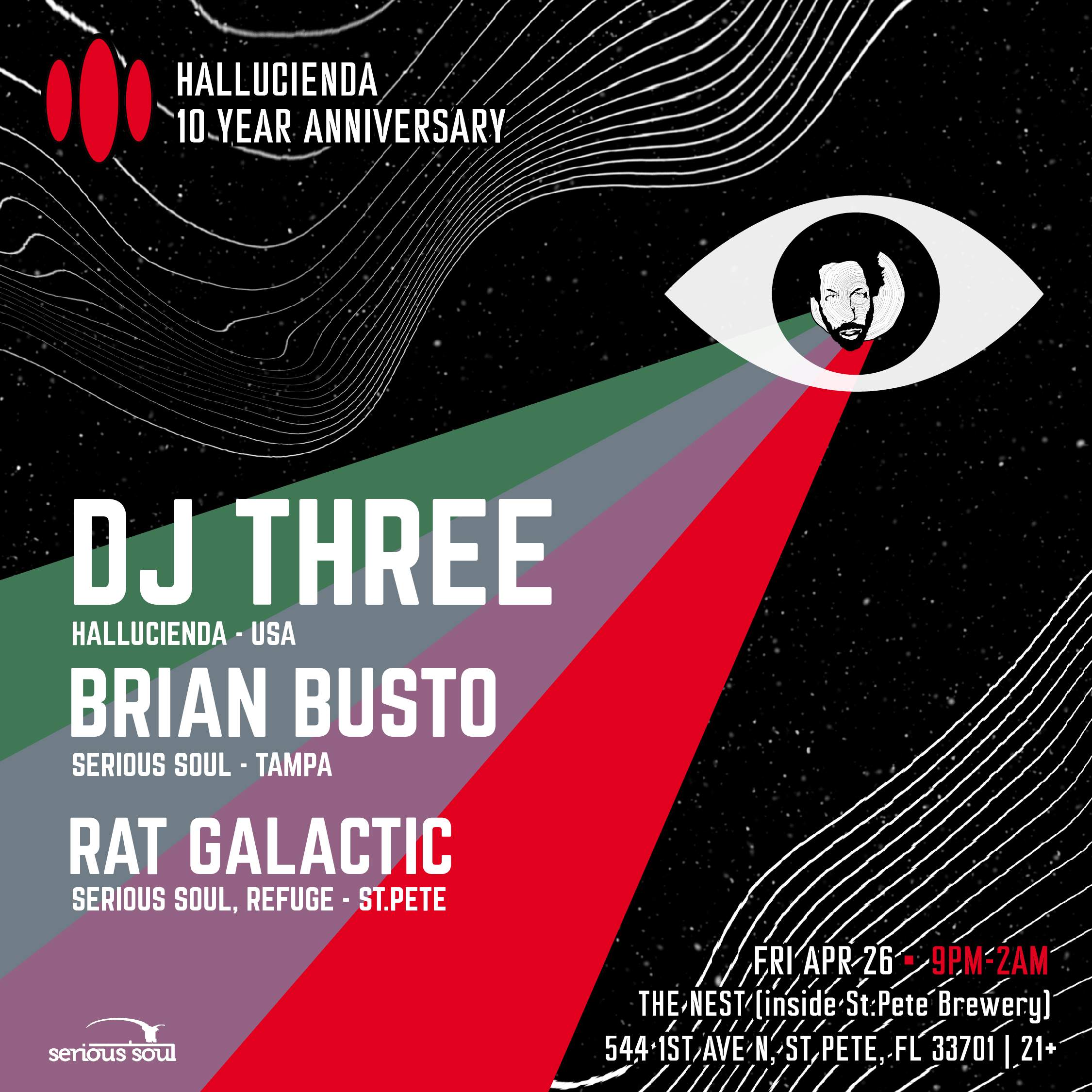 DJ Three's 33 1/3 Anniversary & Hallucienda 10 Year Anniversary - Página frontal