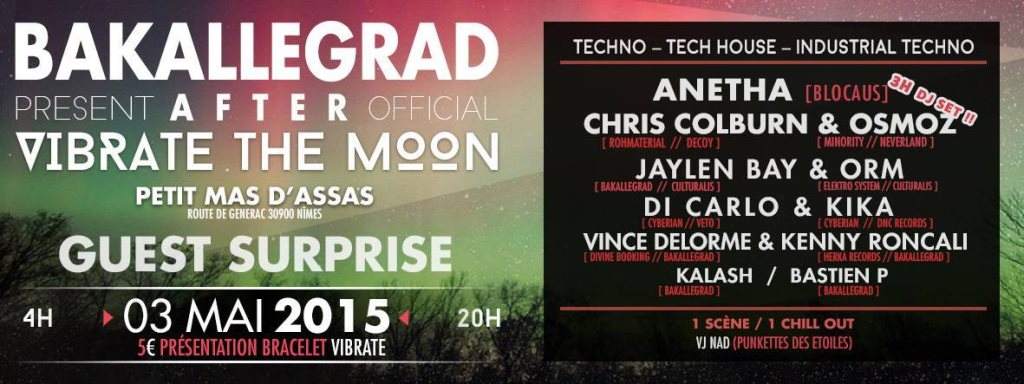 After Vibrate The Moon 2015 by Bakallegrad Event's - フライヤー表