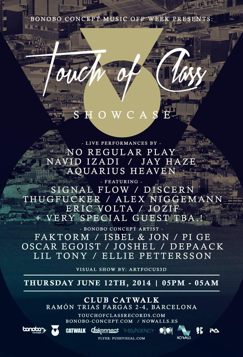 Touch Of Class - No Regular Play, Navid Izadi, Jozif, Thugfucker, Signal Flow, Alex Niggeman, Discern - フライヤー裏