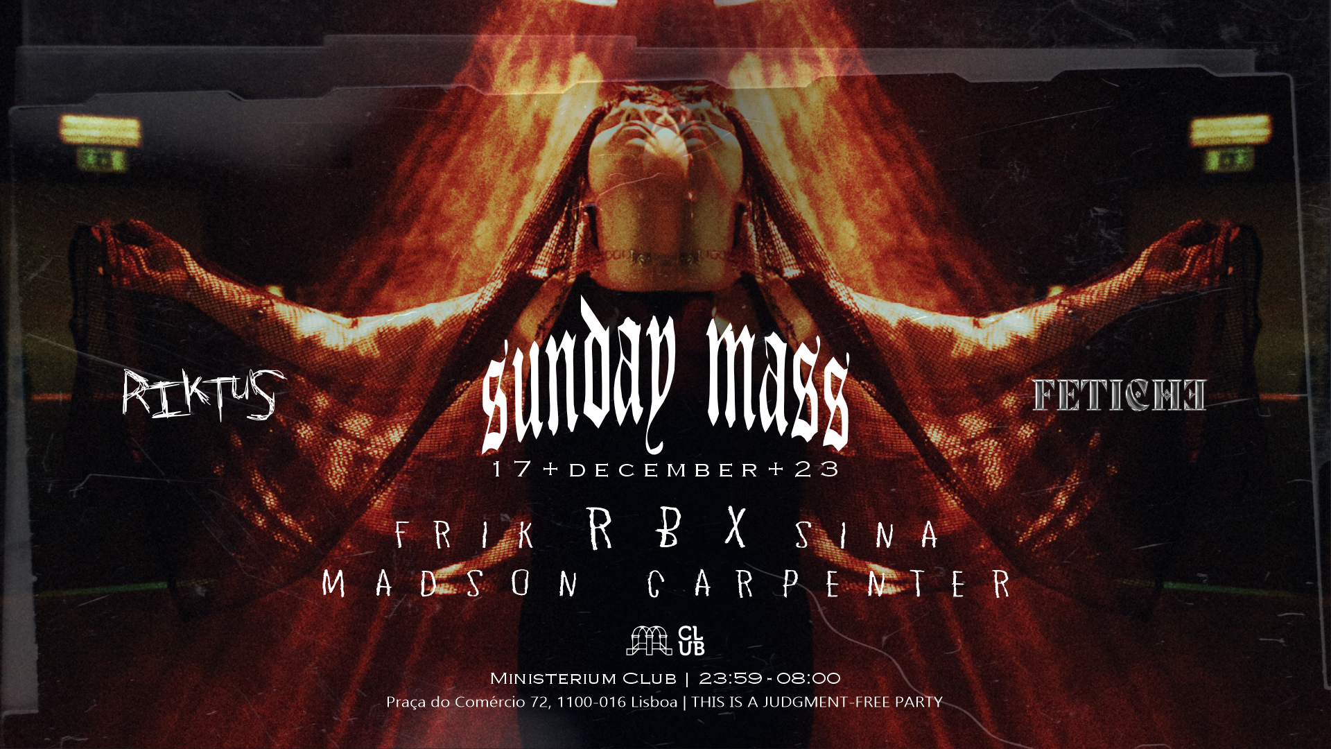 Sunday Mass [Riktus + Fetiche] with RBX, Frik, Madson Carpenter and Sina - Página frontal