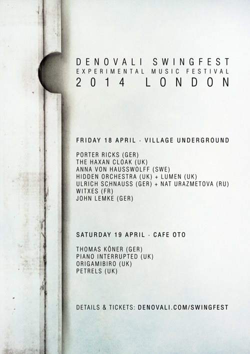 Denovali Swingfest London 2014: Day 1 - フライヤー表