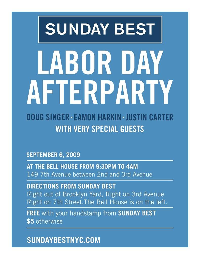 Sunday Best Labor Day After Party with Special Guests - Página frontal