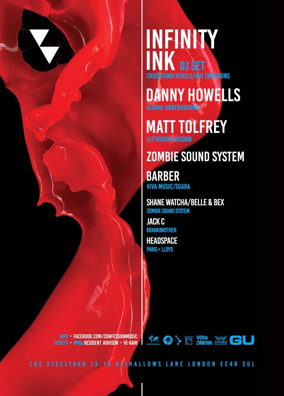 Confession: Infinity Ink, Danny Howells, Matt Tolfrey & Zombie Soundsystem - フライヤー裏