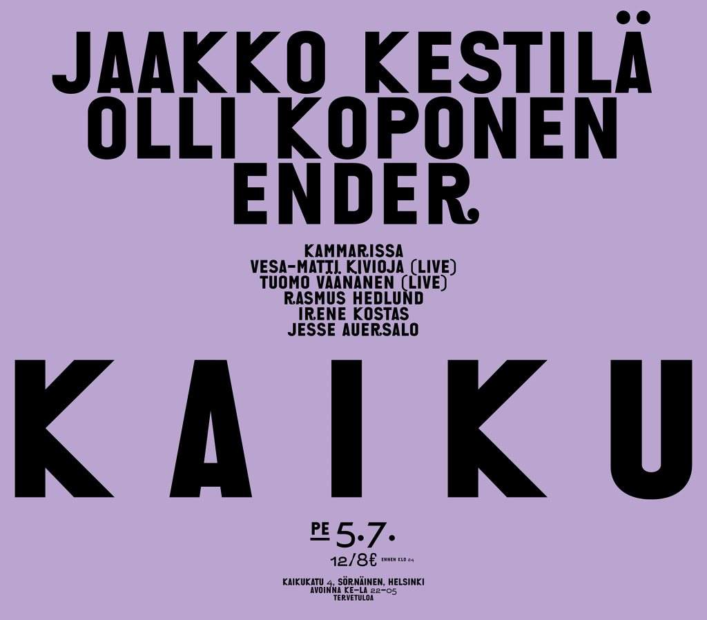 Jaakko Kestilä, Olli Koponen, Ender - フライヤー表