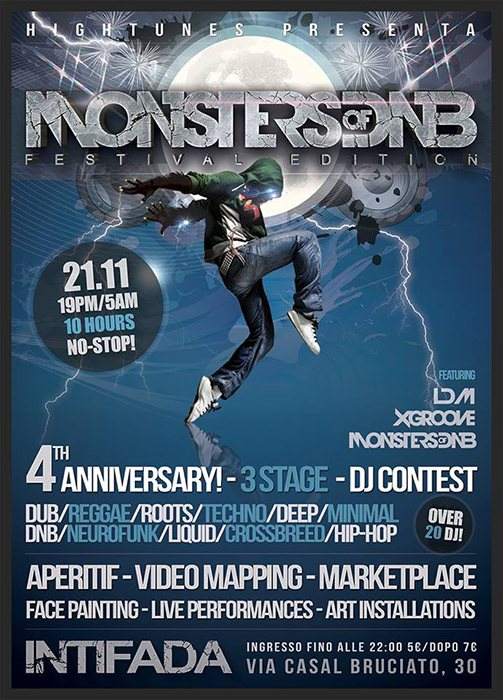 Monsters Of DnB 'Festival Edition' 4h Years 3 Stage - フライヤー表