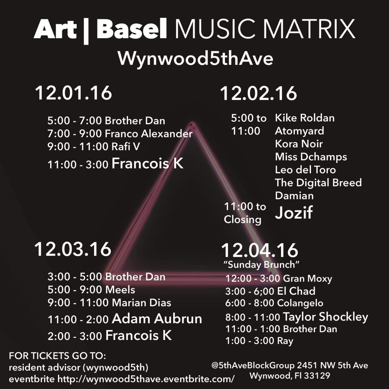 Art Basel Music Matrix at Wynwood 5th Ave Feat. Jozif - フライヤー裏