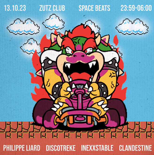 Space Beats x Zutz Club with Philippe Liard, Discotreke, INEXXSTABLE, Clandestine - フライヤー表