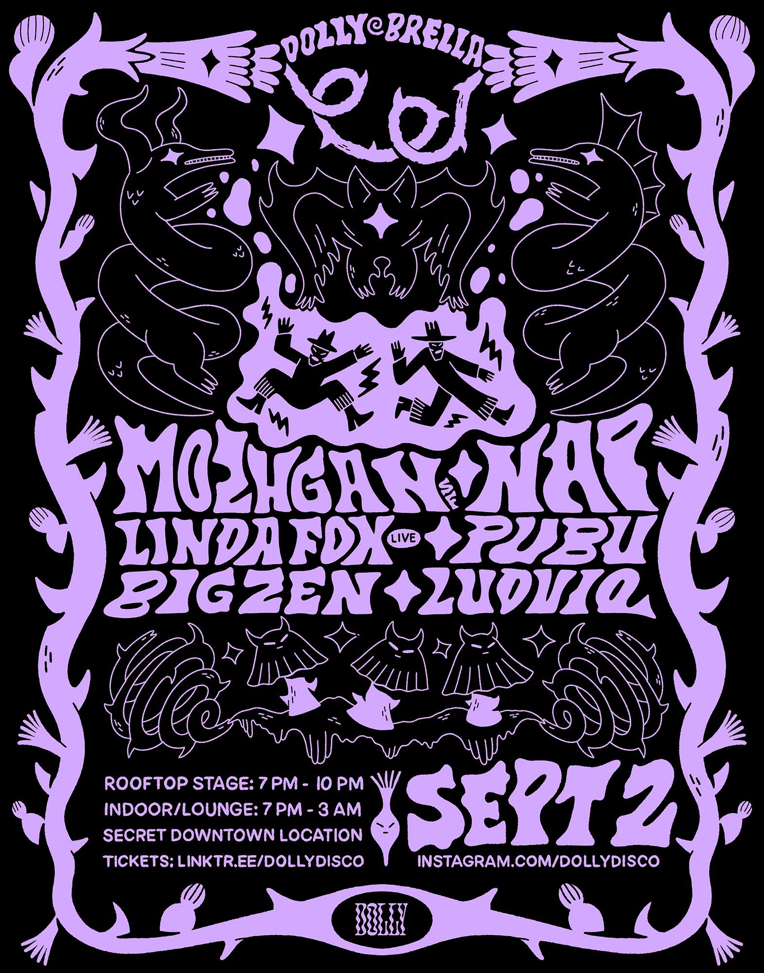 Mozhgan (SF) + NAP + Linda Fox (LIVE) + Big Zen + PuBu + Ludviq - Página frontal