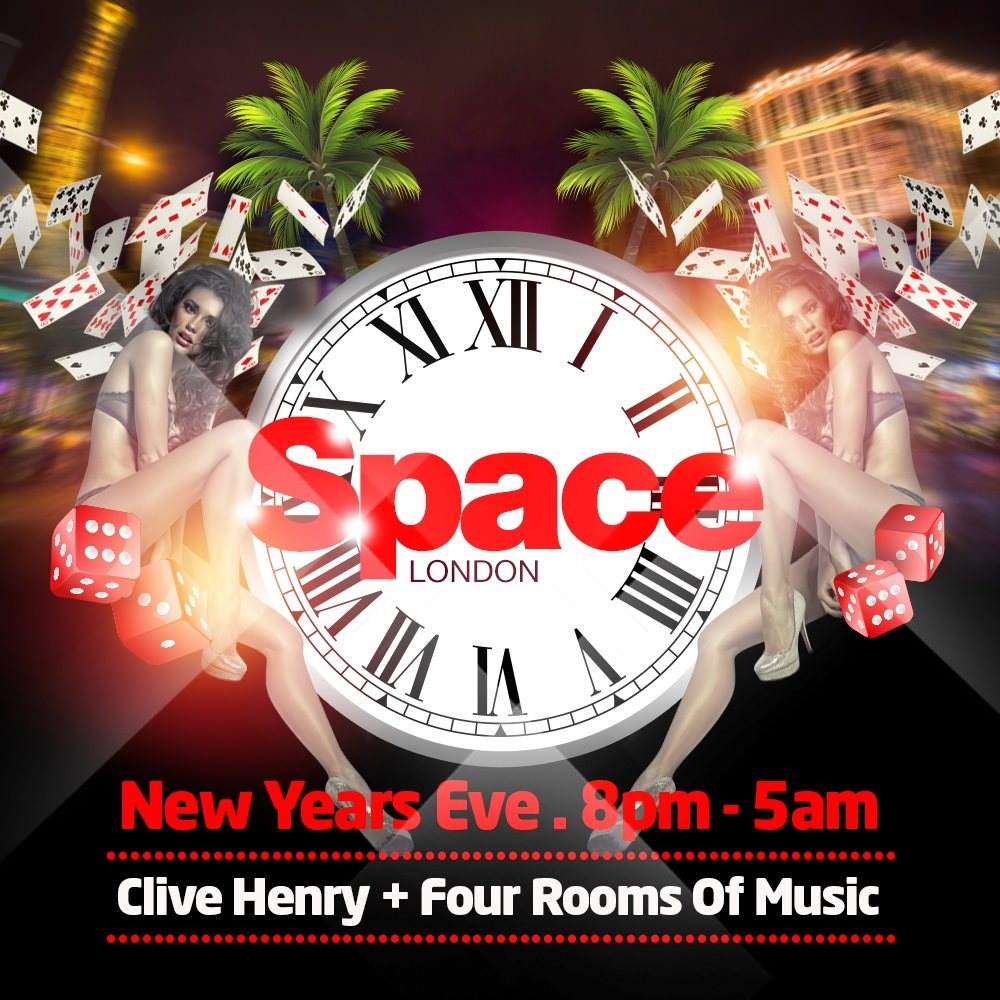 Space New Year's Eve - Casino Vegas with Clive Henry - フライヤー表
