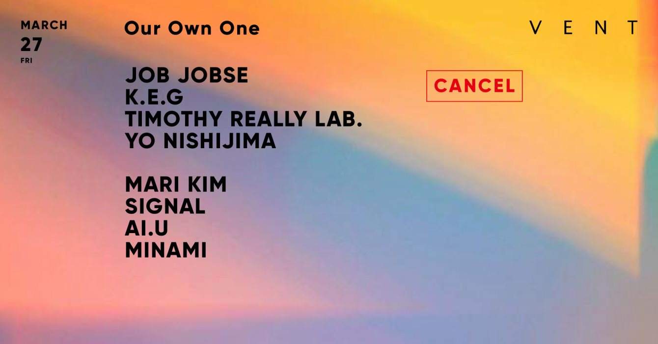 [CANCELLED] Job Jobse at Our Own One - フライヤー表