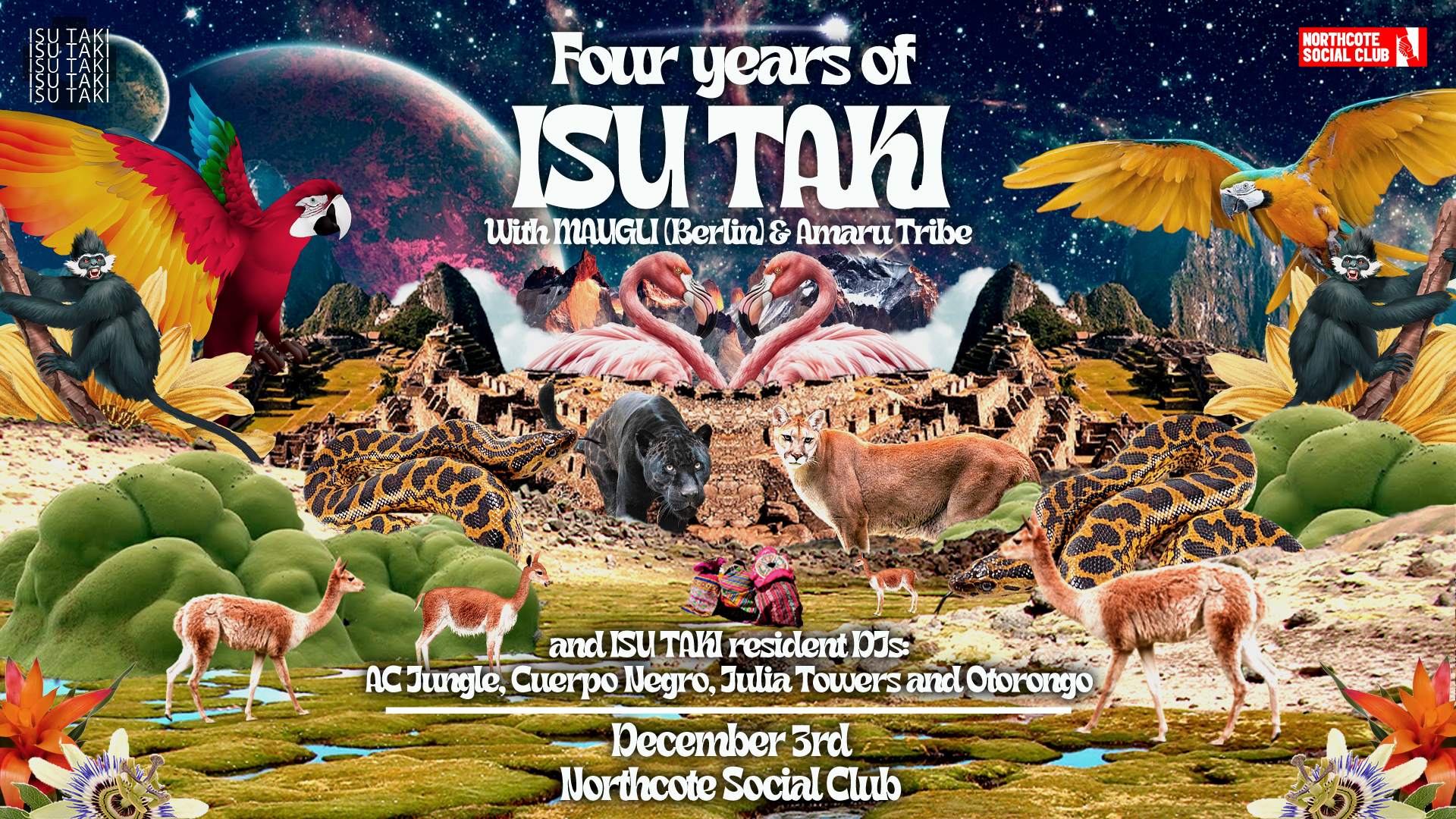 Four years of ISU TAKI: feat. MAUGLI [Berlin], Amaru Tribe, Ethnodanceology and ISU TAKI DJs - Página frontal