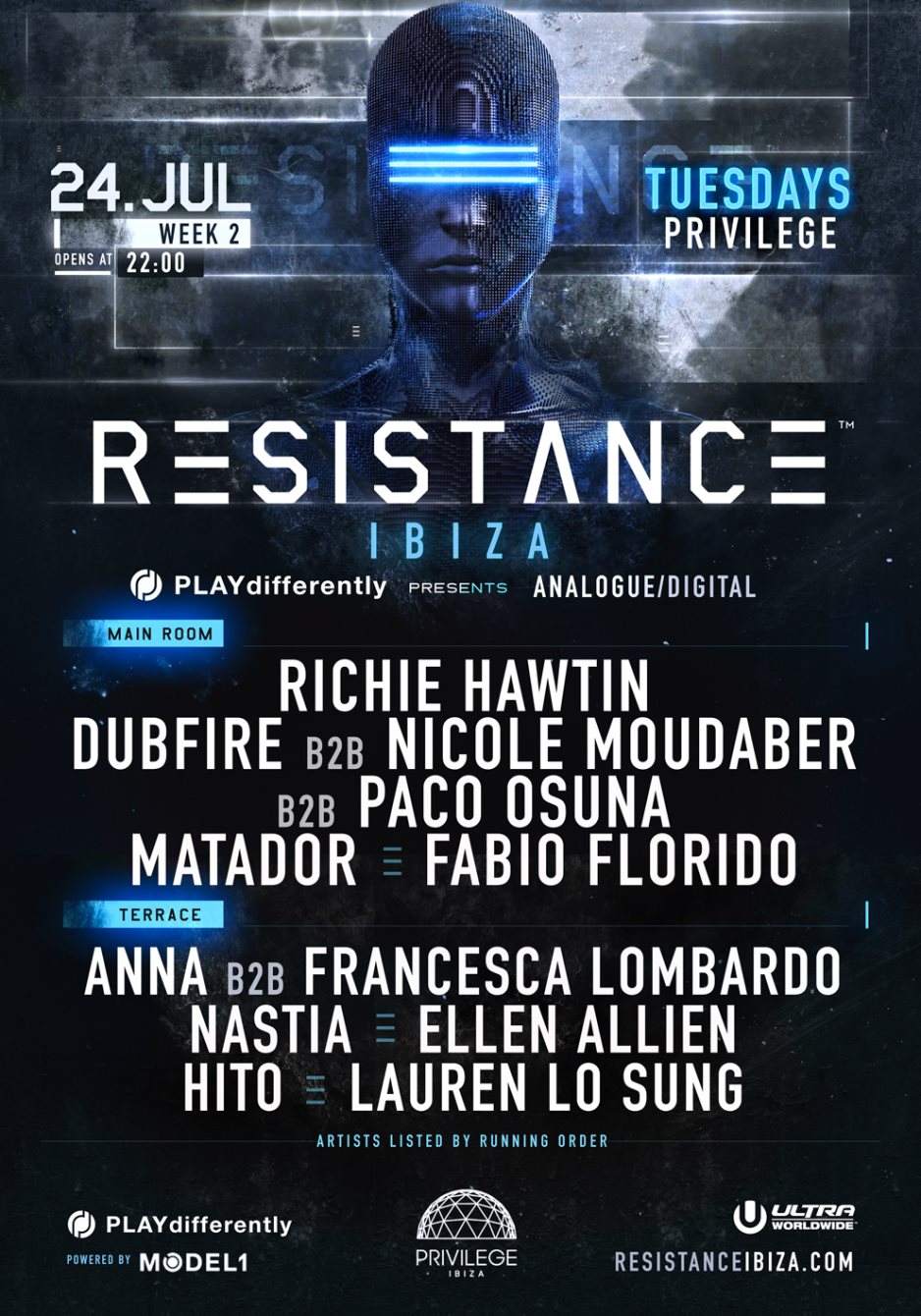 Resistance Ibiza Week 2 - Playdifferently presents Analogue/Digital - Página trasera