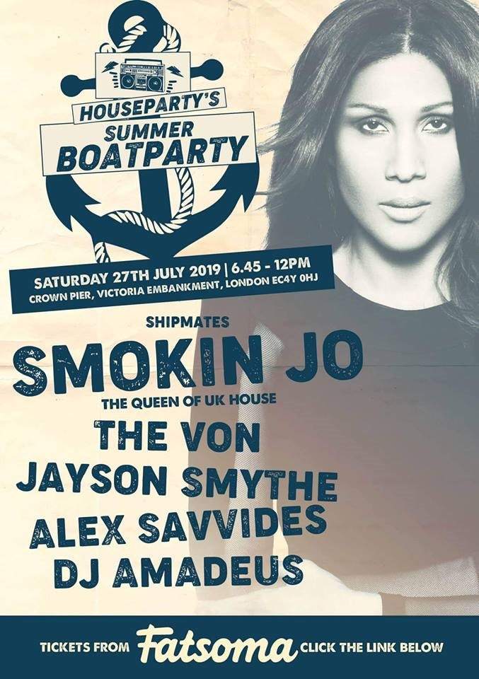House Party Boat with Smokin Jo + Egg After-Party - Página frontal