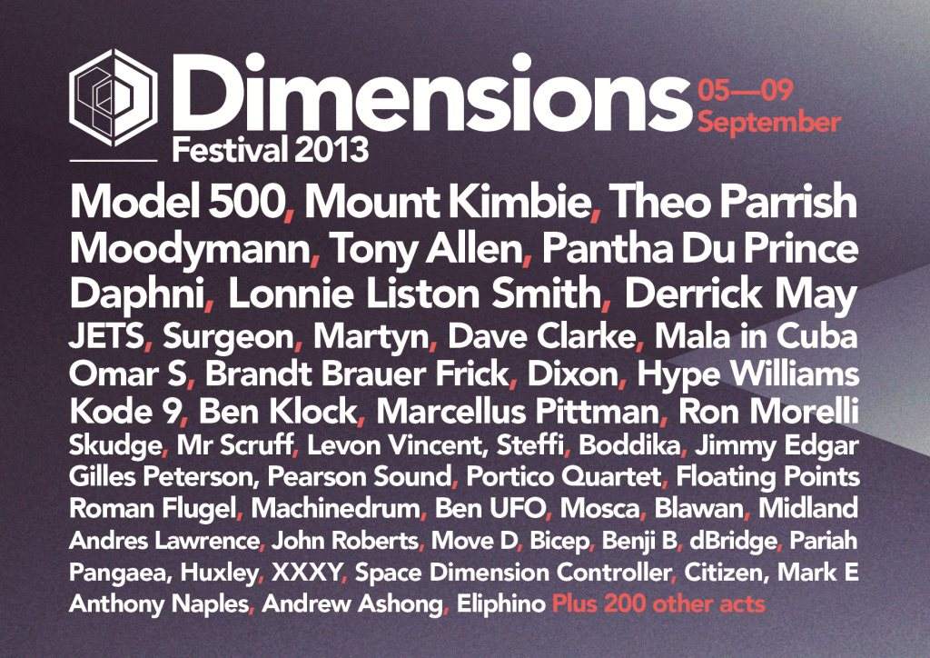 Dimensions Festival - フライヤー表
