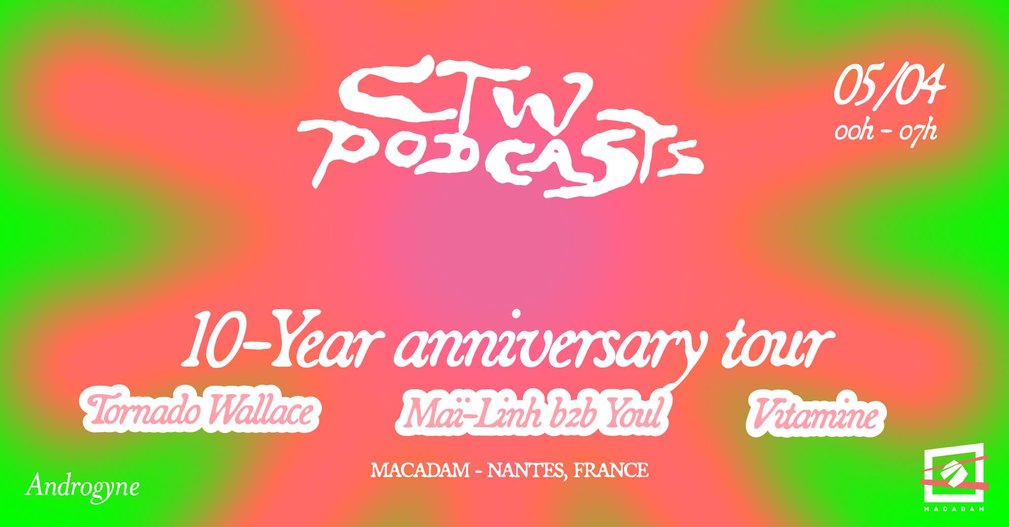 Androgyne x CTW Podcasts • Tornado Wallace ~ Vitamine ~ Youl B2B Maï-Linh - フライヤー表