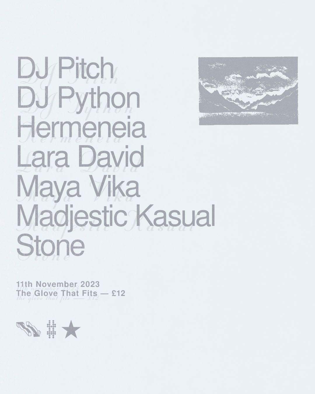 TT with DJ Pitch, DJ Python Hermeneia, Lara David, Madjestic Kasual, Maya Vika, Stone - フライヤー表