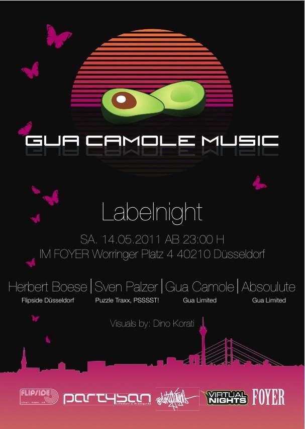Gua Camole Music Labelnight - フライヤー表