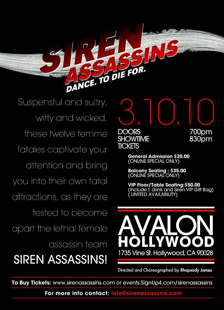 Siren Assassins - Dance To Die For - Página trasera