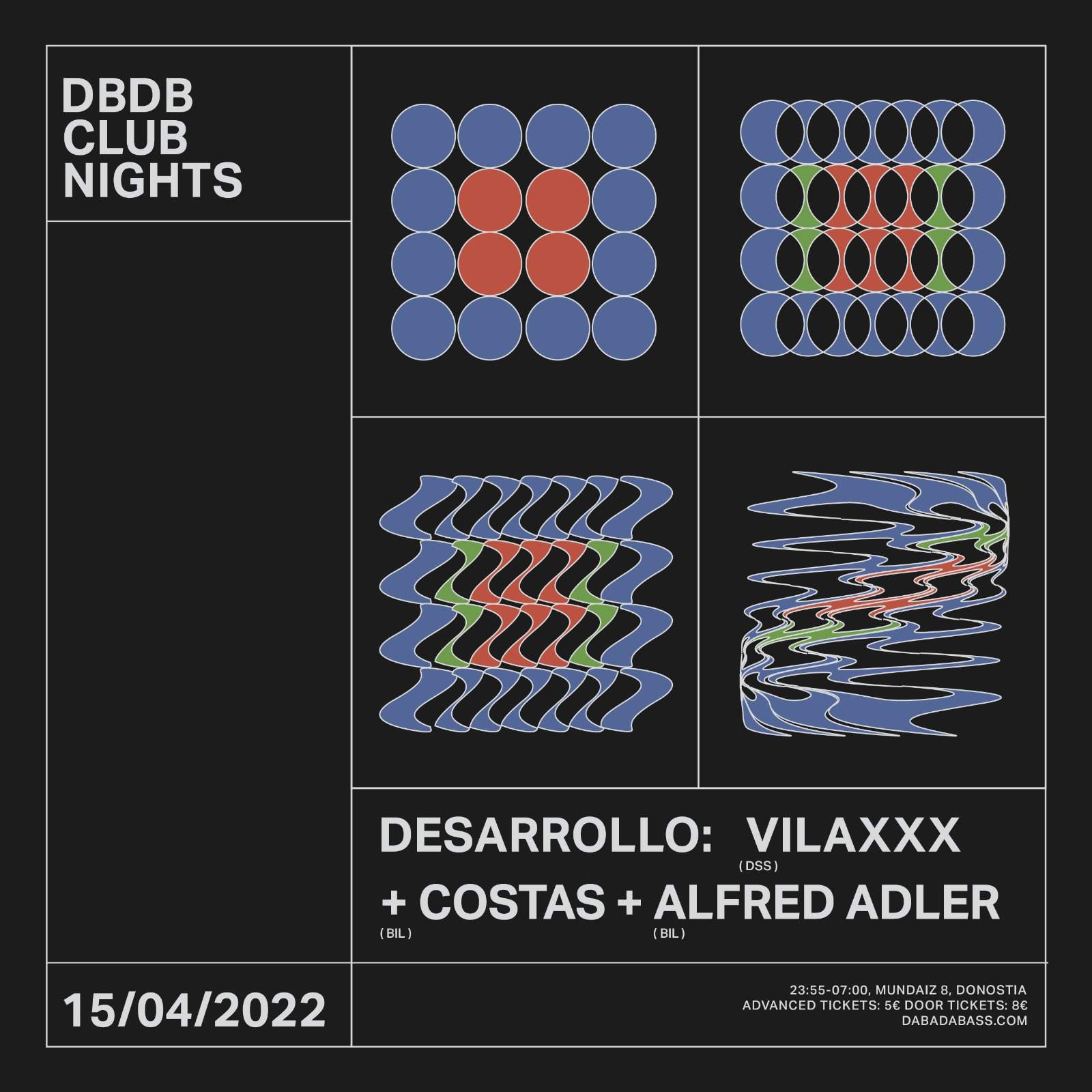 DBDB Club Nights: Desarrollo: Vilaxxx + Costas + Alfred Adler - フライヤー表