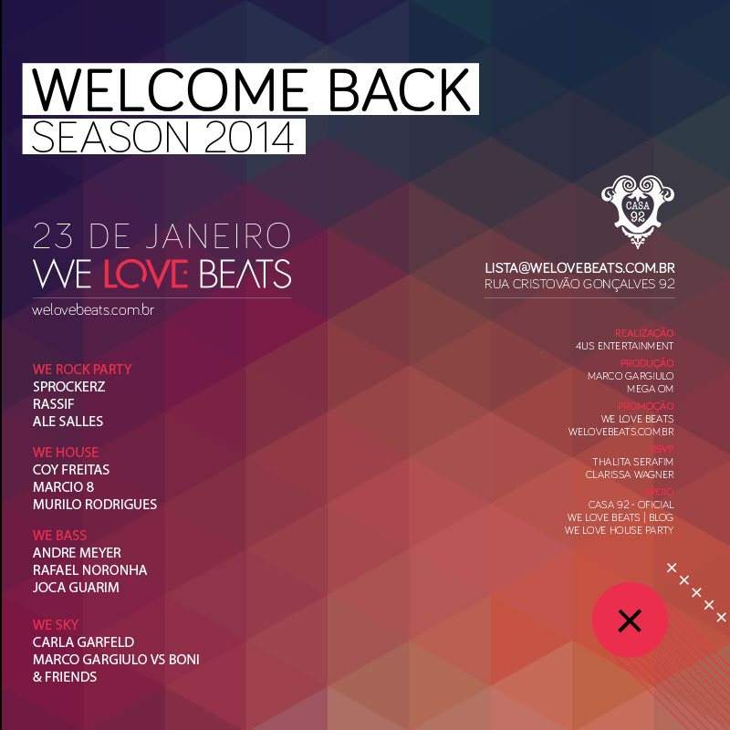 WE Love Beats - Welcome 2014 - フライヤー表