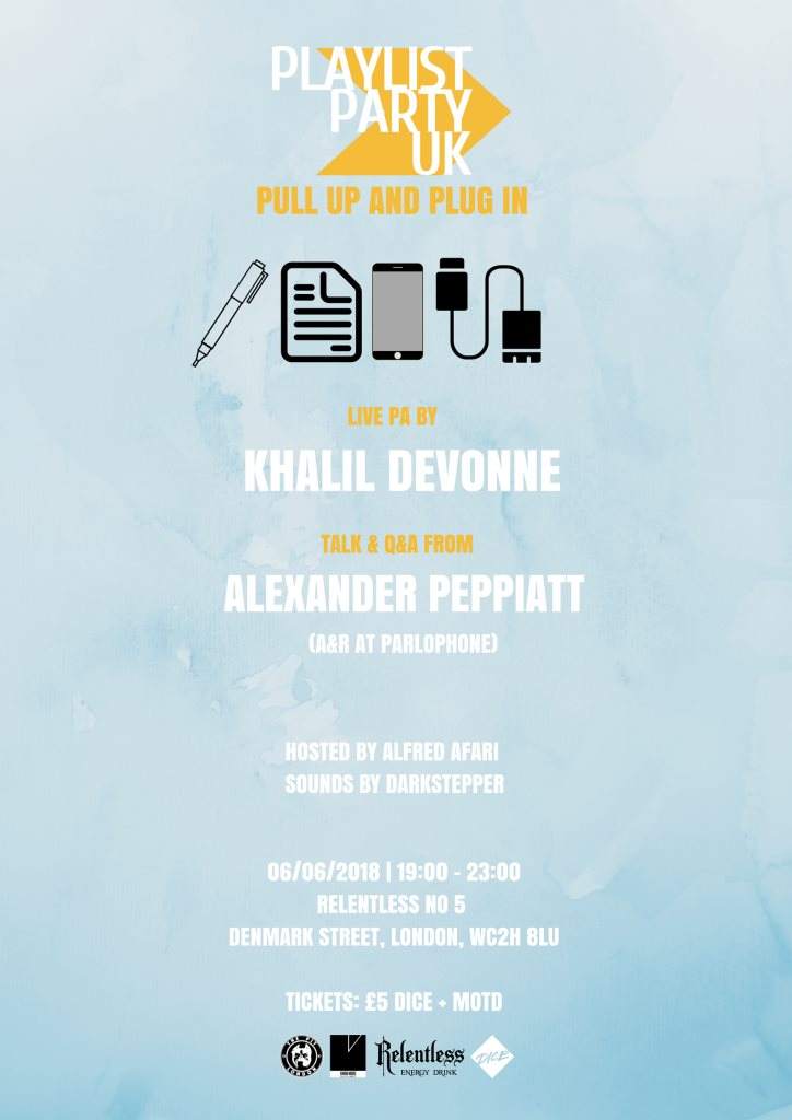 Playlist Party UK: Khalil Devonne & Alex Peppiatt (Parlophone) - Página frontal